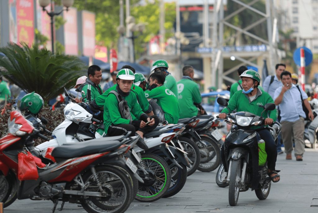 Technology motorbike taxi in Vietnam