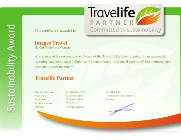 Premio de Travelife Partner para DMC Mekong Image Travel & Events