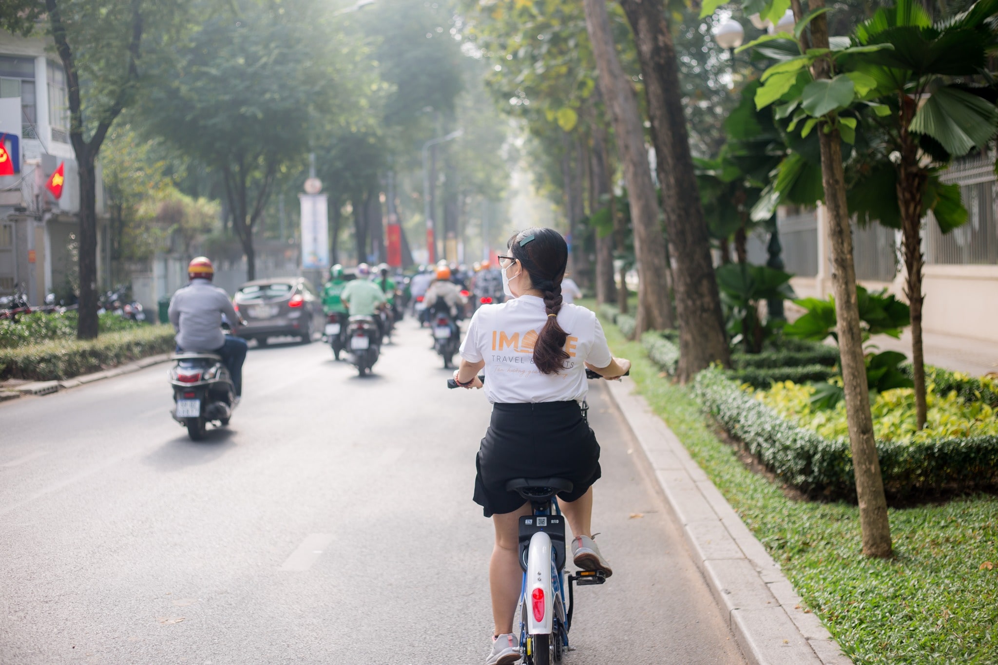 join in riding bicycle for protecting the environment