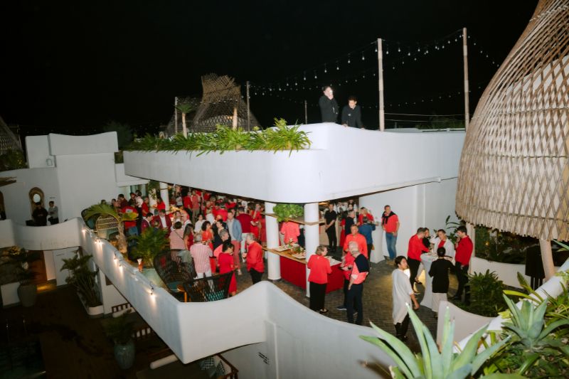 red aperitif at the hotel on Cat Ba island