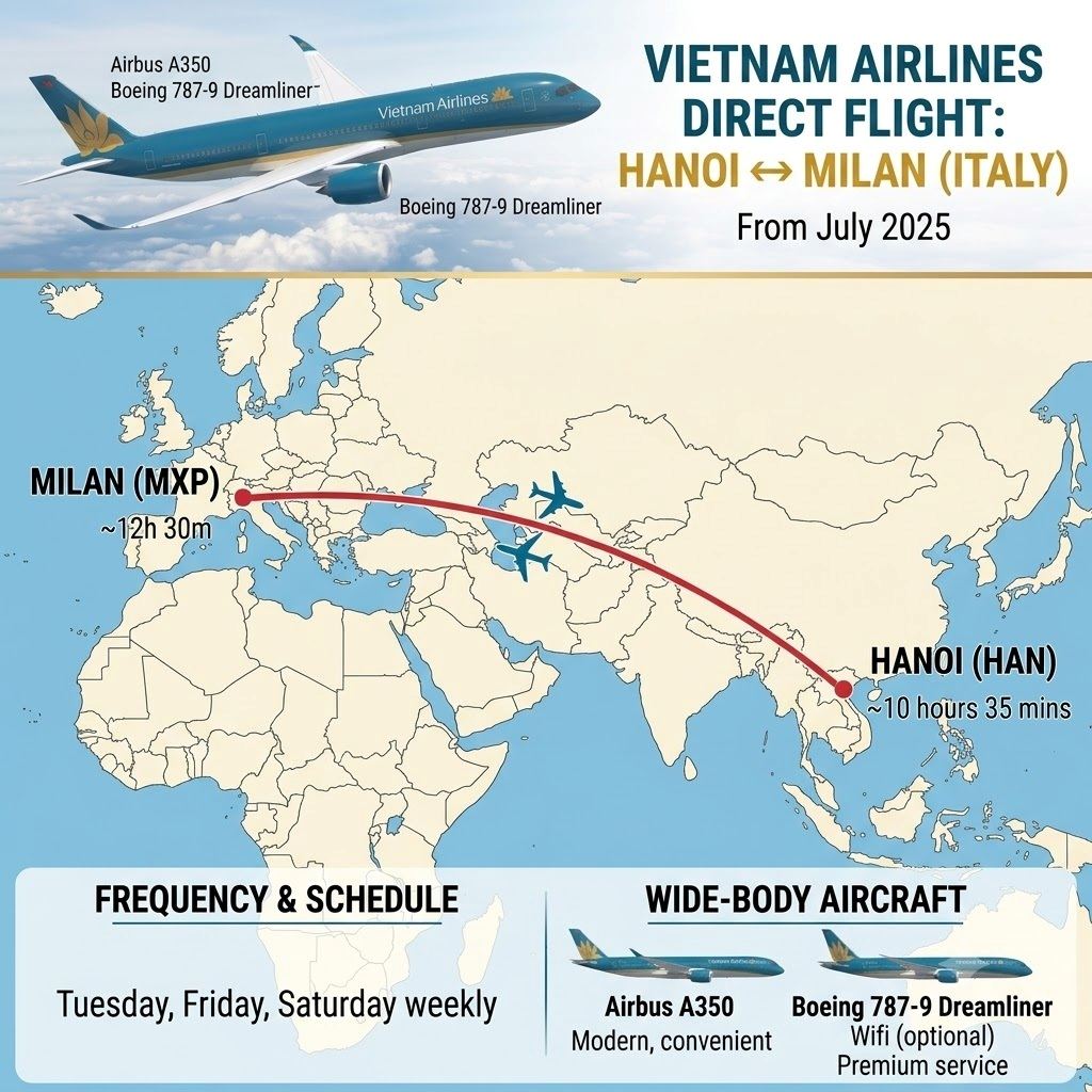 Direct Flight Milan - Hanoi