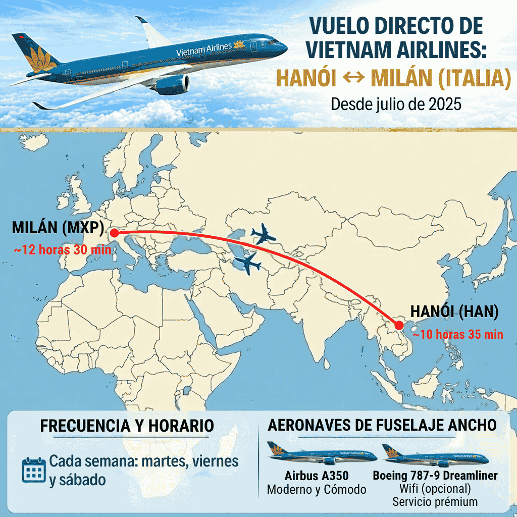 Vuelo Directo Milán - Hanói